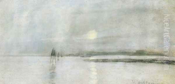 Moonlight Flanders Oil Painting by John Henry Twachtman