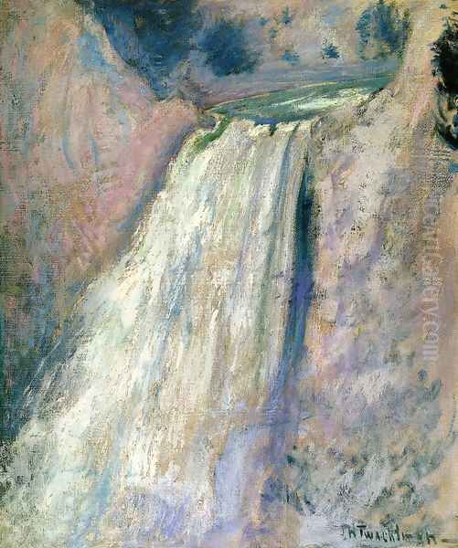 Waterfall Yellowstone Oil Painting by John Henry Twachtman