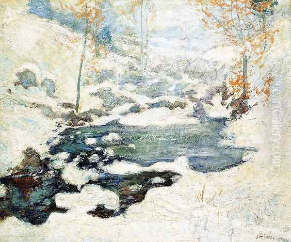 Icebound Oil Painting by John Henry Twachtman