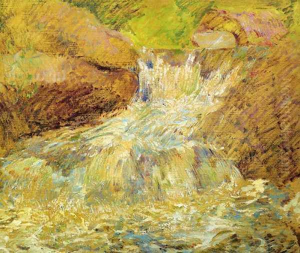 Waterfall Greenwich Oil Painting by John Henry Twachtman