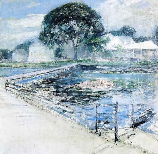 Harbor View Hotel Oil Painting by John Henry Twachtman