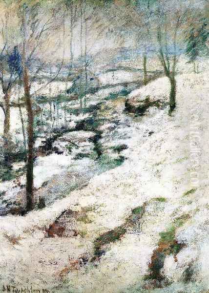 Frozen Brook Oil Painting by John Henry Twachtman