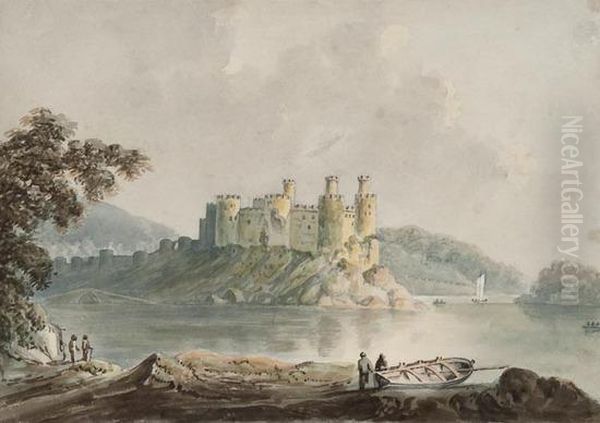 Conwy Castle Oil Painting by John Varley