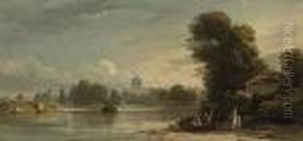 The Thames At Chiswick Oil Painting by John Varley