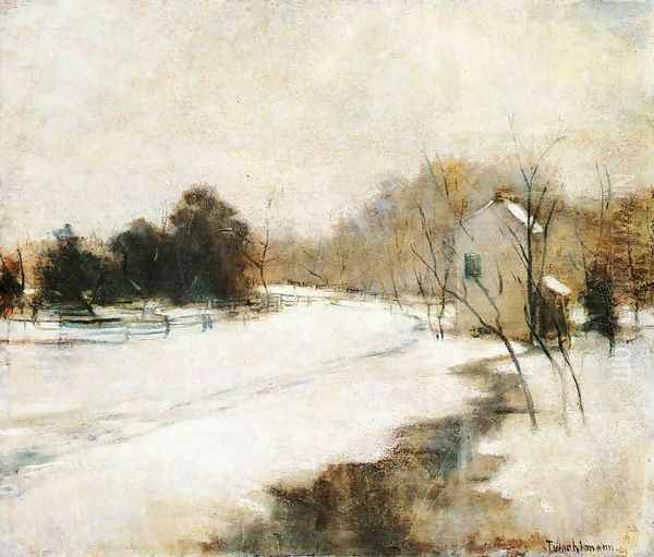 Winter In Cincinnati Oil Painting by John Henry Twachtman