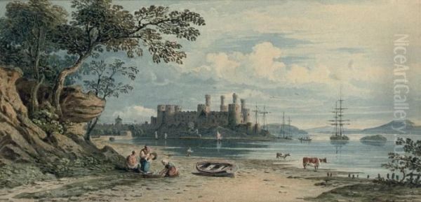 Conway Castle, North Wales Oil Painting by John Varley