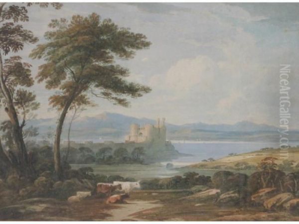 Conway Castle, North Wales Oil Painting by John Varley