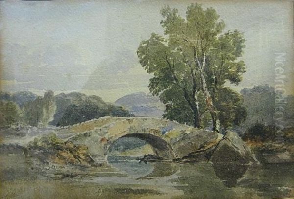 Old Stone Bridge Oil Painting by John Varley