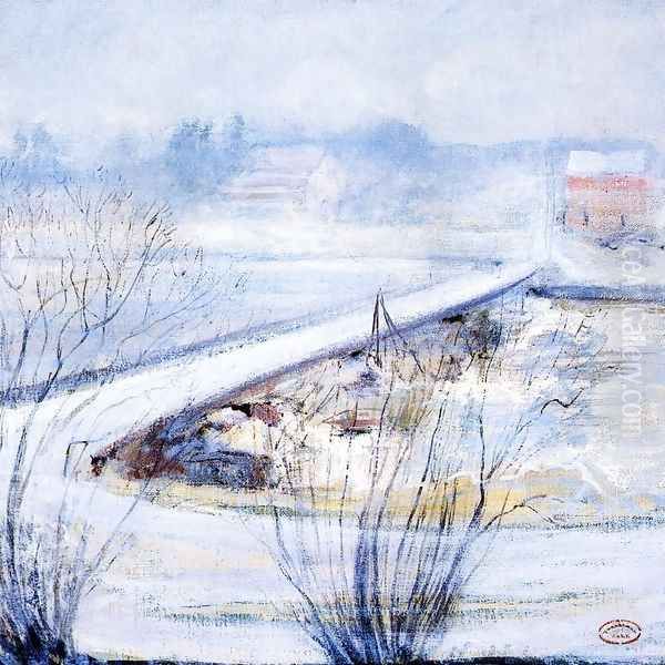 Winter Oil Painting by John Henry Twachtman