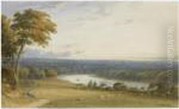 The Thames From Richmond Oil Painting by John Varley