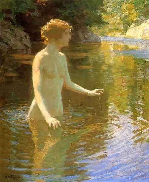 Enchanted Pool Oil Painting by John Henry Twachtman