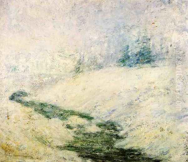 Winter Scene Oil Painting by John Henry Twachtman