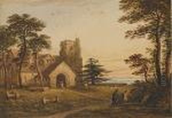 Hythe Church, Kent Oil Painting by John Varley