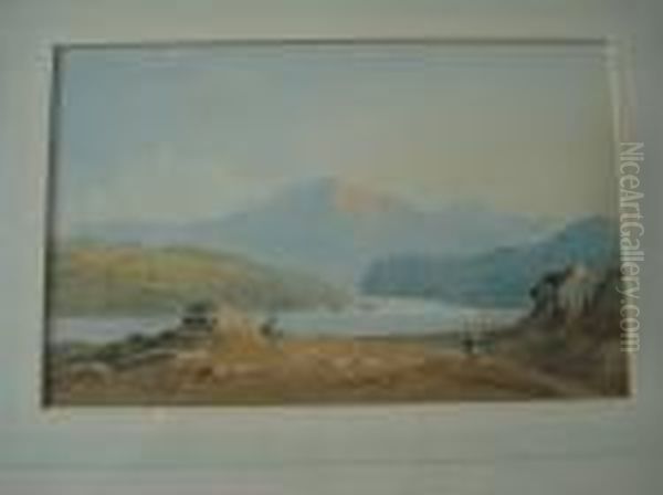 A Mountain Lake In Wales Oil Painting by John Varley