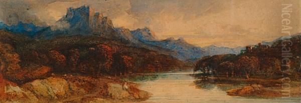 A Highland Loch Oil Painting by John Varley