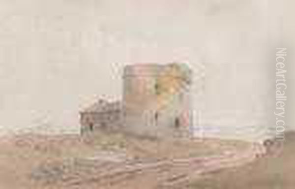 A Martello Tower On The South Coast Oil Painting by John Varley