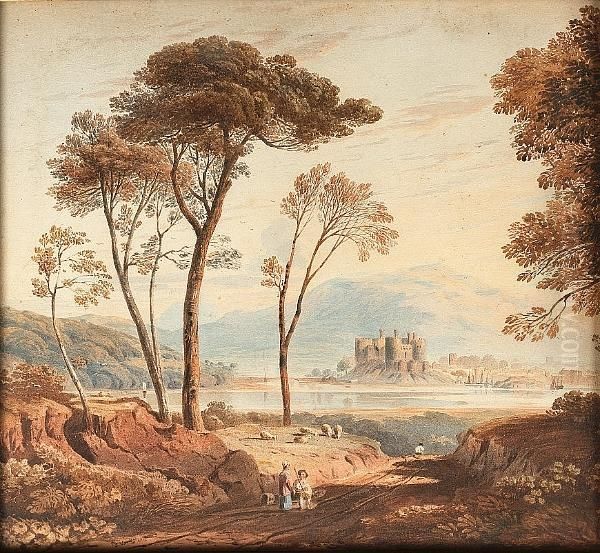 Conway Castle, North Wales Oil Painting by John Varley