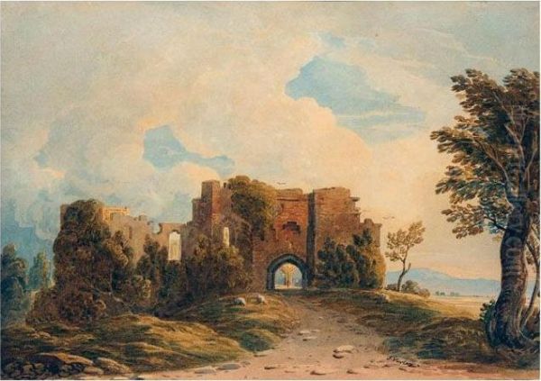 Goodrich Castle, Herefordshire Oil Painting by John Varley