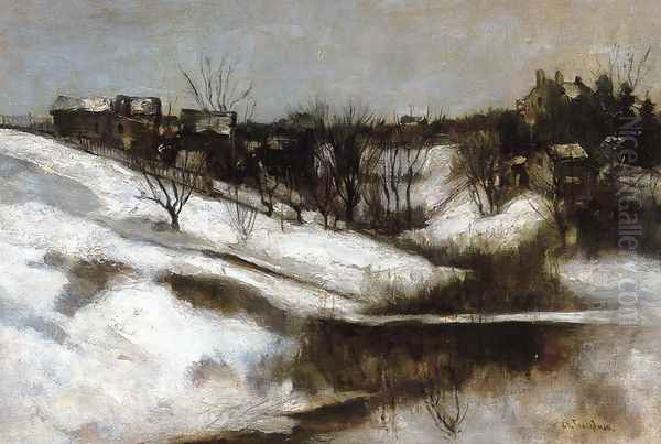 Twachtmans Home Avondale Ohio Oil Painting by John Henry Twachtman