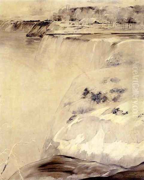 Niagara Falls Oil Painting by John Henry Twachtman