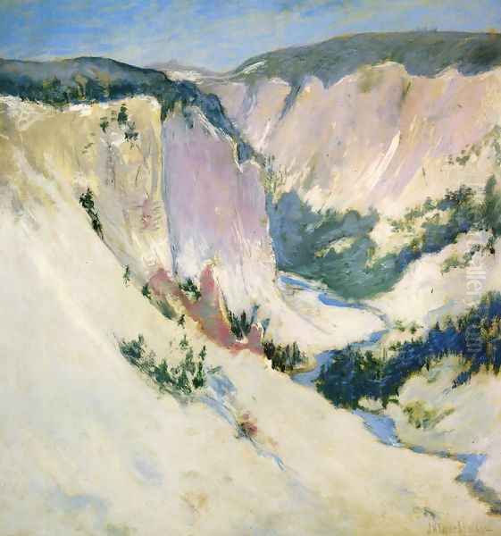 Yellowstone Park Oil Painting by John Henry Twachtman