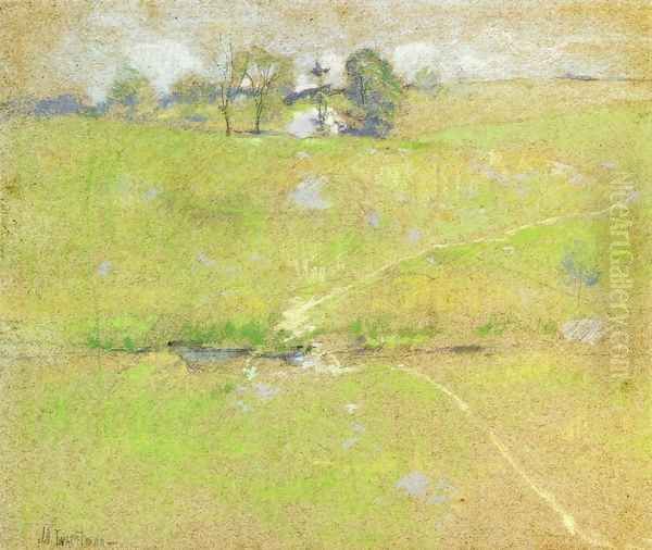 Path In The Hills Branchville Connecticut Oil Painting by John Henry Twachtman