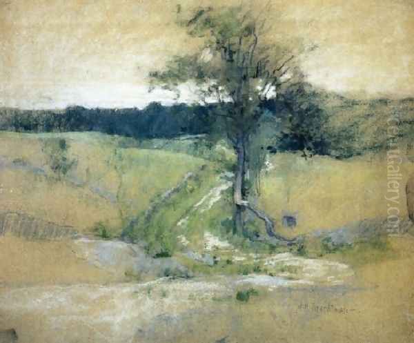 Tree By A Road Oil Painting by John Henry Twachtman