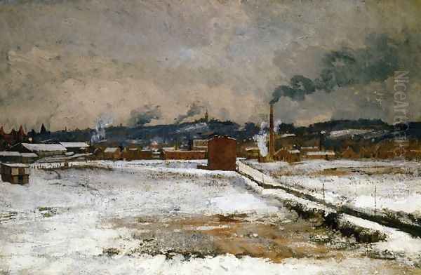 Winter Mill Creek Valley Cincinnati Oil Painting by John Henry Twachtman