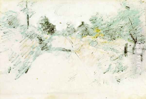 Road Scene Oil Painting by John Henry Twachtman