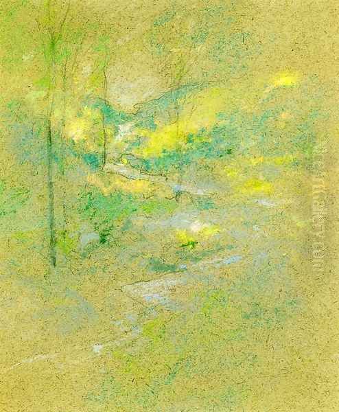 Brook Among The Trees Oil Painting by John Henry Twachtman