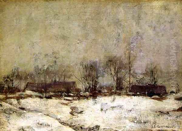 Winter Landscape Cincinnati Oil Painting by John Henry Twachtman