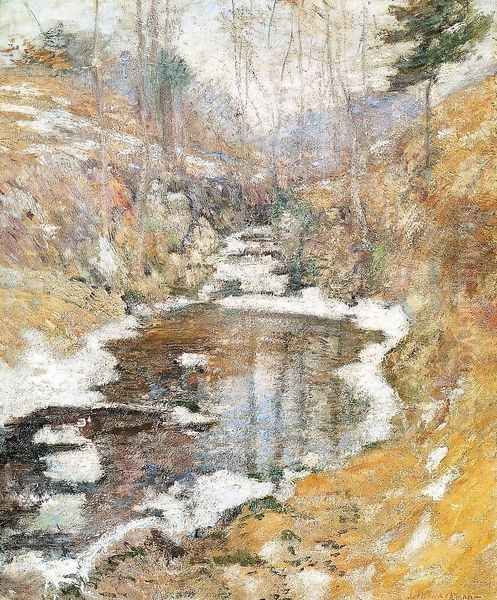 Hemlock Pool Oil Painting by John Henry Twachtman