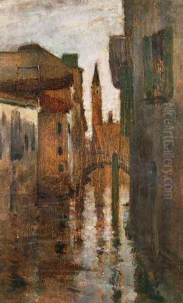 The Campanile Late Afternoon Oil Painting by John Henry Twachtman