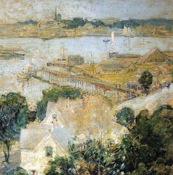 Gloucester Harbor 1900 Oil Painting by John Henry Twachtman