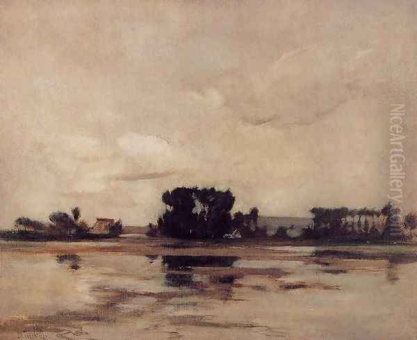 L Etang Aka The Pond Oil Painting by John Henry Twachtman