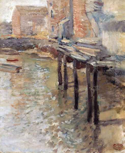 The Old Mill At Cos Cob Oil Painting by John Henry Twachtman