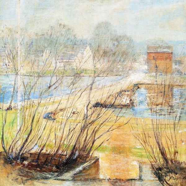 View From The Holley House Cos Cob Connecticut2 Oil Painting by John Henry Twachtman