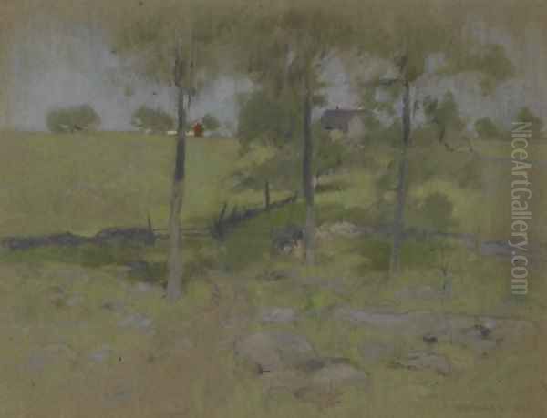 Three Trees, c.1888-95 Oil Painting by John Henry Twachtman