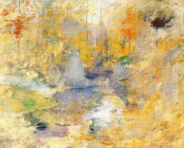 Hemlock Pool, Autumn Oil Painting by John Henry Twachtman