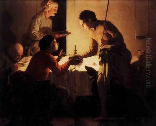 Esau Selling His Birthright Oil Painting by Hendrick Terbrugghen