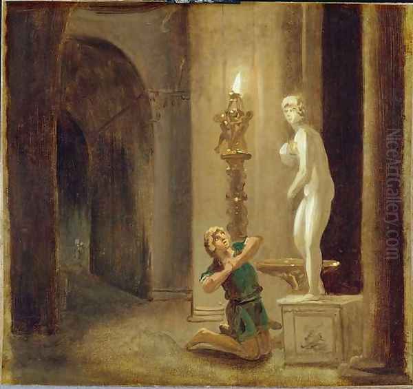 Pygmalion before the Statue of Venus, c.1800 Oil Painting by Johann Heinrich Wilhelm Tischbein