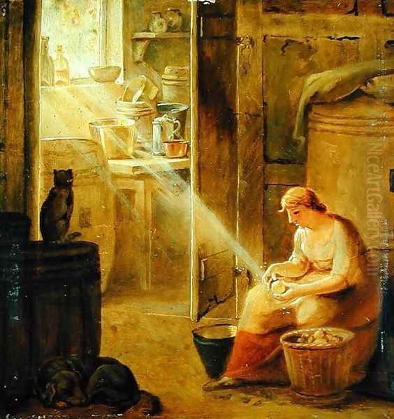 Interior The Potato Oil Painting by Johann Heinrich Wilhelm Tischbein