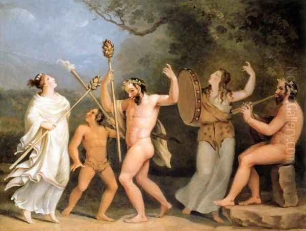 Dance of the Fauns and the Meneads Oil Painting by Johann Heinrich Wilhelm Tischbein