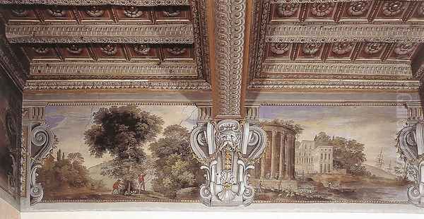 Imaginary Landscape With Temple Of Sibyl At Tivoli Oil Painting by Agostino Tassi