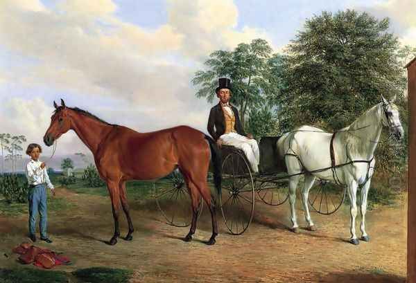 Self Portrait in a Carriage Oil Painting by Edward Troye