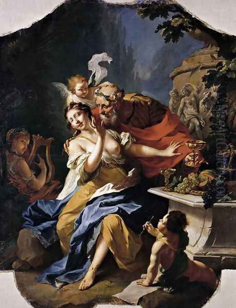 The Mocking of Anacreon 1754 Oil Painting by Johann Heinrich The Elder Tischbein