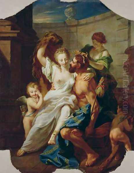 Hercules and Omphale, 1754 Oil Painting by Johann Heinrich The Elder Tischbein