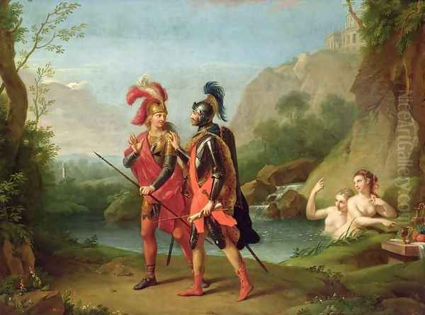 Carlo and Ubaldo by the Water Nymphs, 1782 Oil Painting by Johann Heinrich The Elder Tischbein