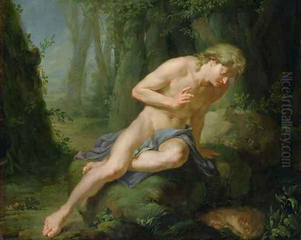 Narcissus, c.1770 Oil Painting by Johann Heinrich The Elder Tischbein