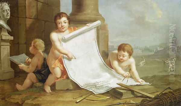 Allegory representing the levelling of the Old Fortifications, c.1768 Oil Painting by Johann Heinrich The Elder Tischbein